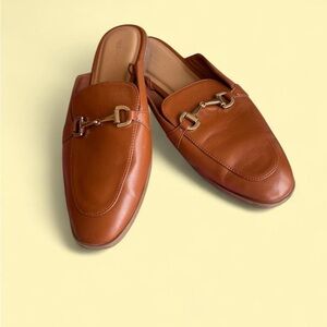 Woman’s Brown Loafers with gold buckle